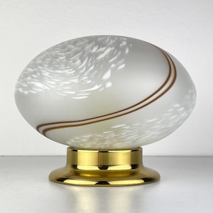 Vintage Murano Glass Night Lamp: Swirl Sphere Table Lamp, Italy 1980s