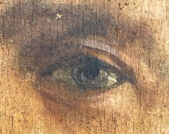 アンティーク絵画「スーツを着た男」肖像画、合板、油彩、作者不明
