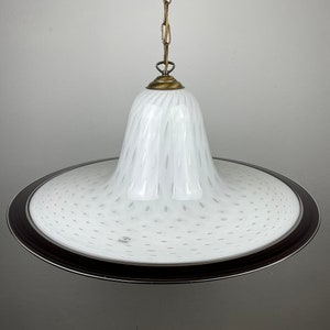Vintage Murano glass pendant lamp Vetri Murano 025 Italy 1970s White Mid-century Lighting Vintage chandelier