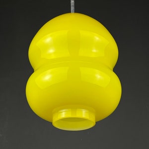 Mid-century yellow glass pendant lamp Yugoslavia 1970s Retro lighting Space age