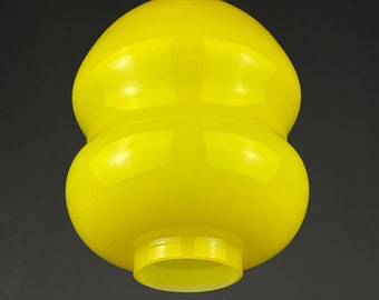 Mid-century yellow glass pendant lamp Yugoslavia 1970s Retro lighting Space age