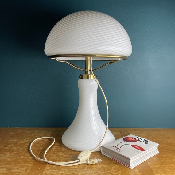 Large Classic Swirl Murano Table Lamp Mushroom Italy 1970s Mid-century  Italian Modern -  Israel