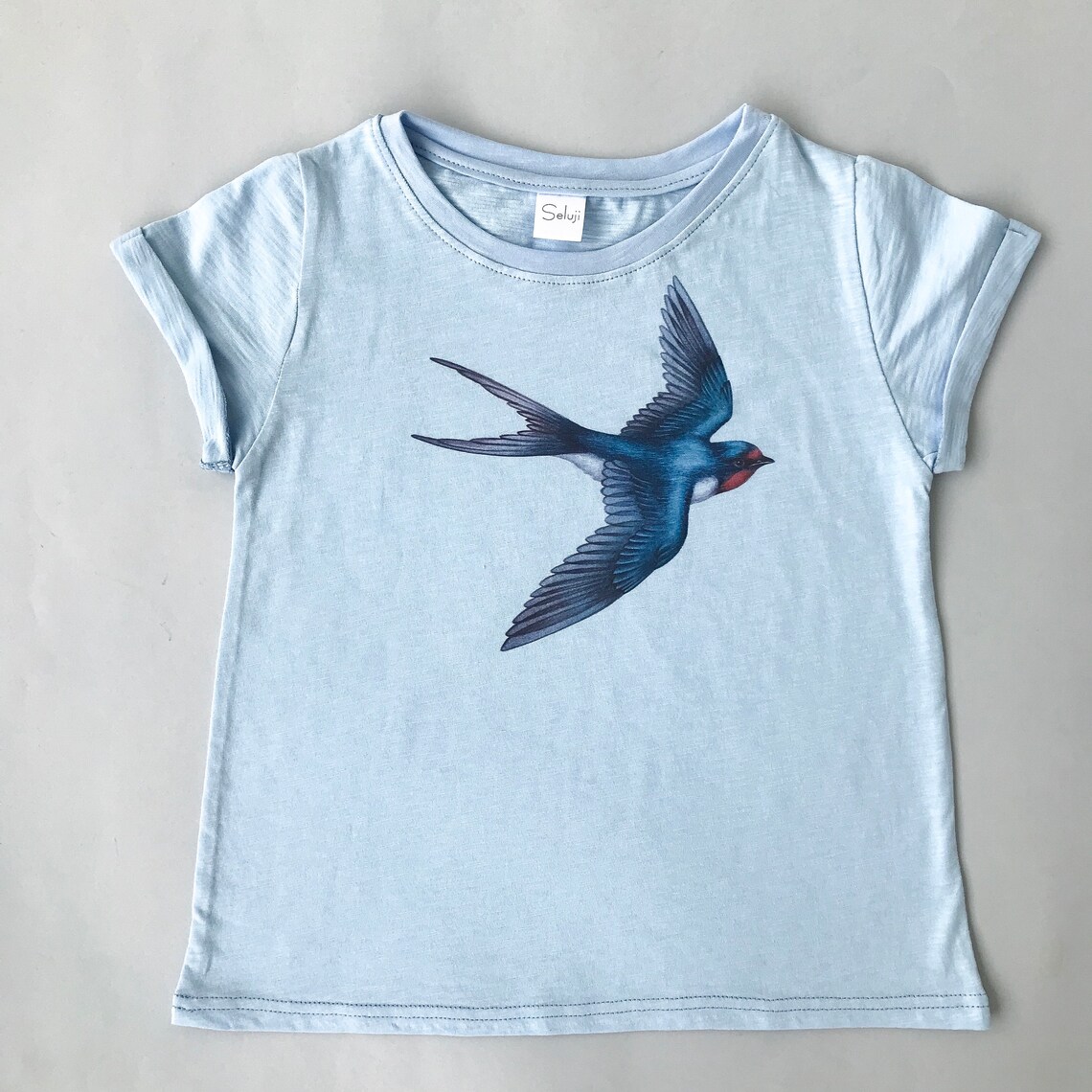 Shirt with Swallow Motif check main image 1
