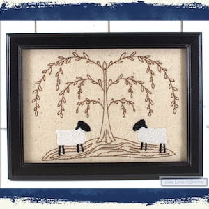 Primitive Willow Tree in 5x7 Frame  | Primitive Home Decor