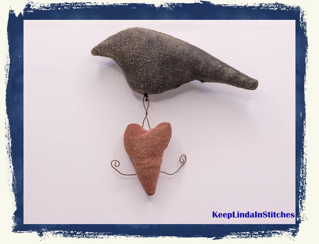 Primitive Black Crow With Hanging Heart – Handmade Rustic Wall Décor - Etsy