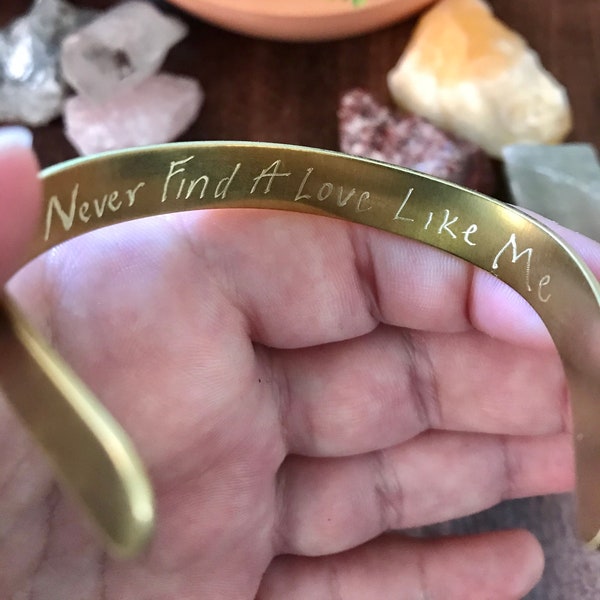 BMFS Engraved Golden Cuff, Lyrics, Music, Grateful Dead, Gold Bracelet, Cuff Bracelet, Engrave, Gifts for her, Gifts for him, Song Lyrics