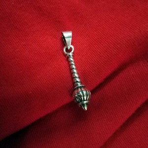 Silver Gada - Mace of Lord Hanuman Pendant good Luck 92.5 Silver - unisex - unique piece.