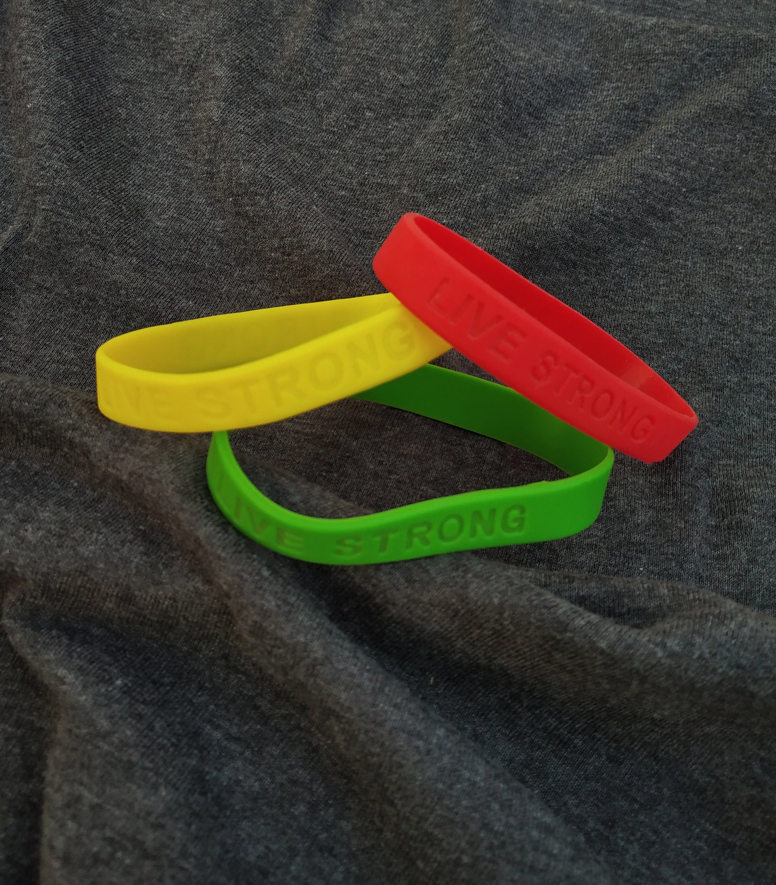 Live Strong Wristband 3pc Free Size Gift Funky Cool Etsy