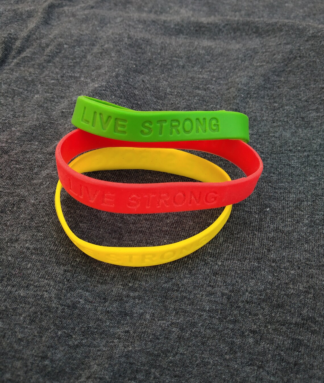 Live Strong Wristband 3pc Free Size Gift Funky Cool Etsy