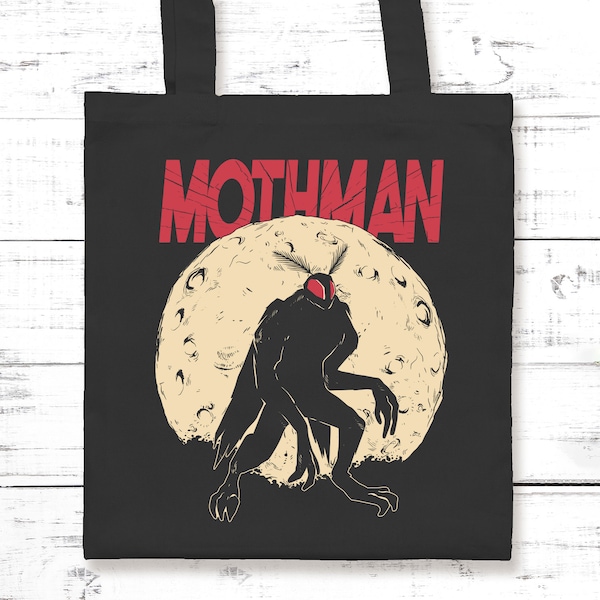 Mothman Bag, Point Pleasant Tote, Point Pleasant Mothman, Birdman, Bird Man, Cryptid Graphic, Mothman Prophecies, Bat Bag, Winged Creature