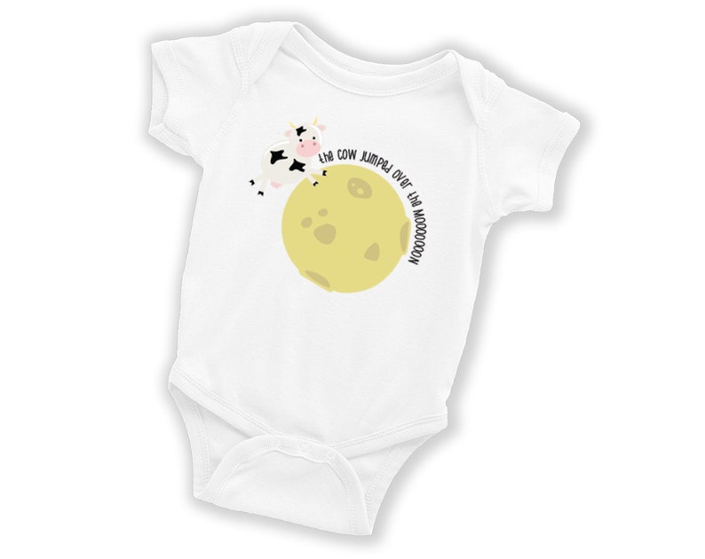 The Cow Jumped Over the Moooooon Onesie Cow Jumped Over the Moon Nursery Rhyme Body Suit