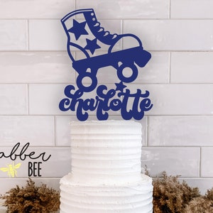 Roller Skate Cake Topper, Birthday Cake Topper, Party Supplies, Cake Decorating, Cake Topper, Personalized Topper, Custom Cake Topper