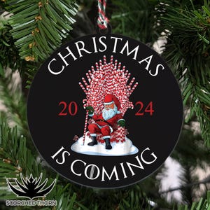 Christmas Is Coming Ornament, Christmas Throne, Santa Throne, Christmas Game, Candy Cane Throne, Funny Decoration