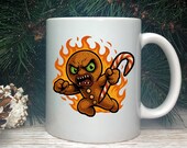 Killer Gingerbread Man Ceramic Mug, Krampus Lumpy