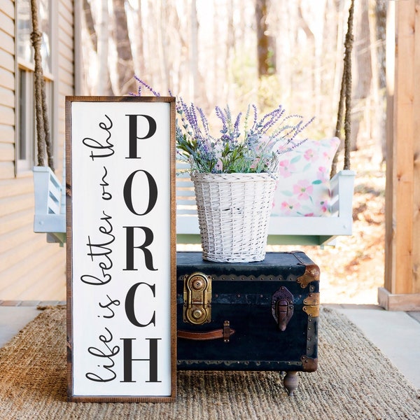 Life Is Better On The Porch SVG | Porch Sign Svg | Vertical Sign Svg | Farmhouse Sign Svg | Welcome Sign Svg | Vertical Porch Sign Svg