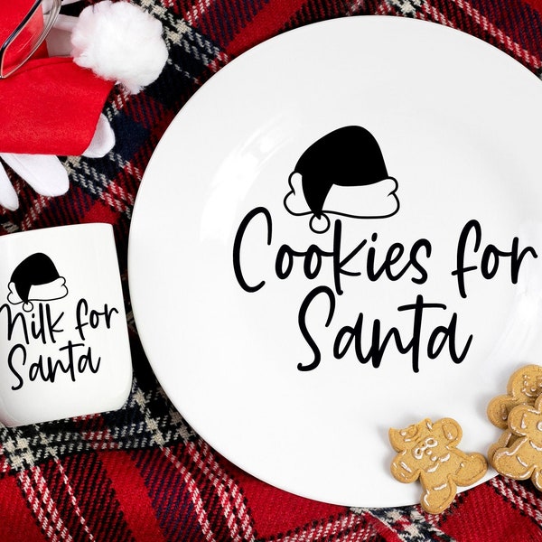 Cookies For Santa SVG | Milk For Santa Svg | Santa Plate Svg | Cookie Plate Svg | Dear Santa Svg | Treats For Santa Svg | Christmas Cut File