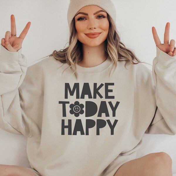 Make Today Happy SVG | Inspirational Quote Svg | Motivational Svg | Be Happy Svg | Shirt Svg | Inspirational Wall Art | Retro Svg | Mug Svg