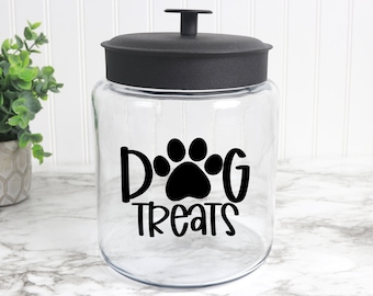 Retro EVERY BITE YOU TAKE Dog TREATS Clip Top 3D STORAGE TIN Cookie Jar DOG Food 