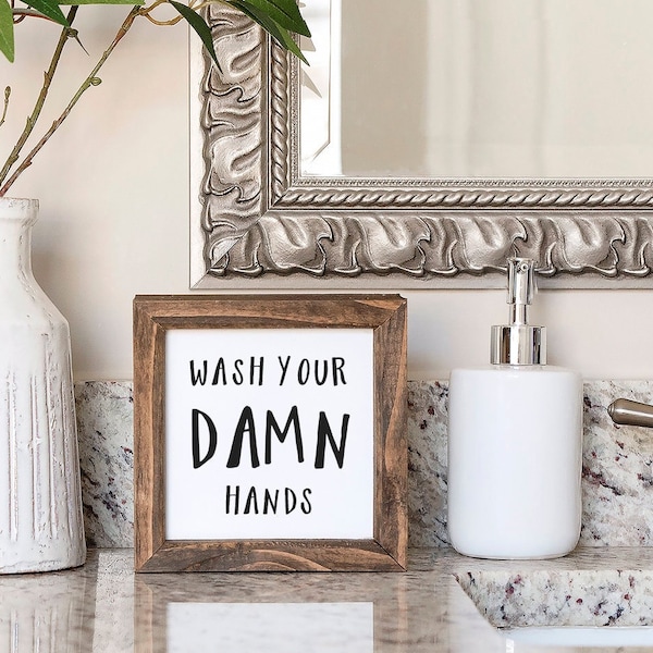 Wash Your Damn Hands SVG | Bathroom Svg | Bathroom Sign Svg | Funny Bathroom Svg | Funny Sign Svg | Farmhouse Sign Svg | Wood Sign Svg