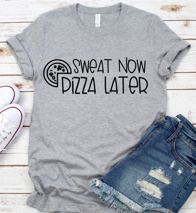 Sweat Now Pizza Later SVG  Workout Svg  Funny Workout Svg  image 0