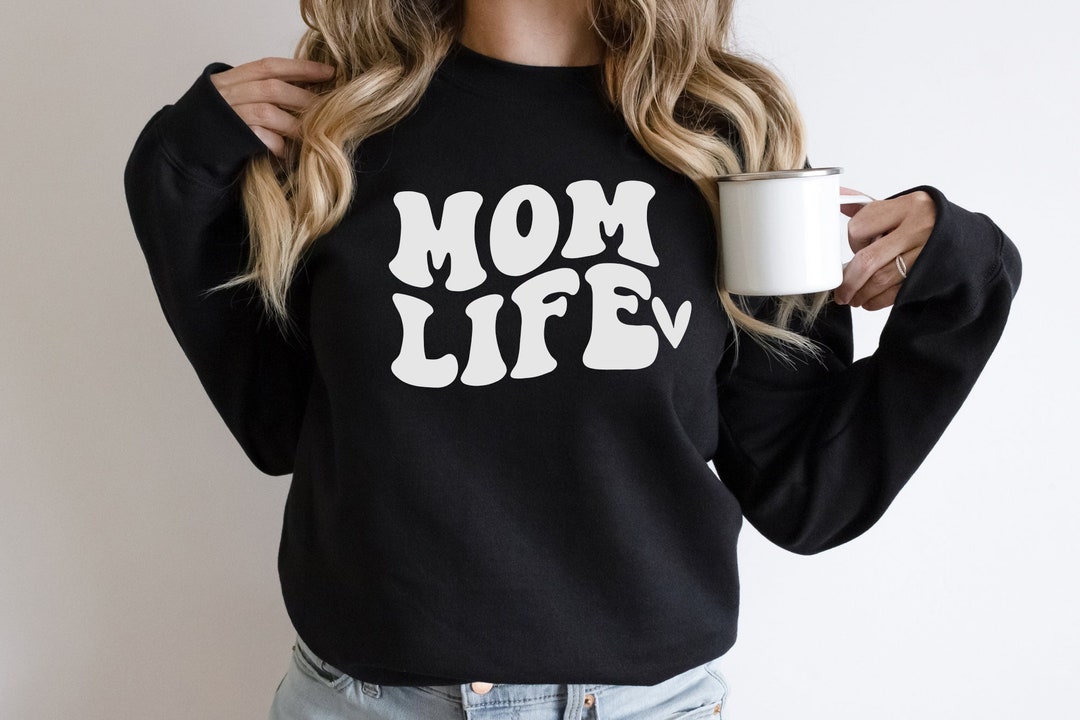 Mom Life Svg Retro Svg Wavy Letters Svg Boho Svg Hashtag Svg Mama Svg