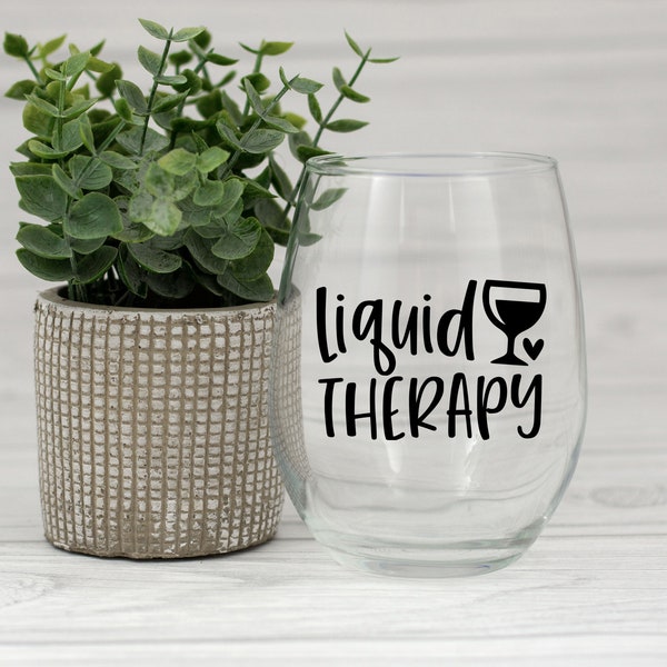 Liquid Therapy SVG | Wine Svg | Wine Glass Svg | Drink Svg | Funny Wine Svg | Wine Quote Svg | Wine Saying Svg | Drink Quote