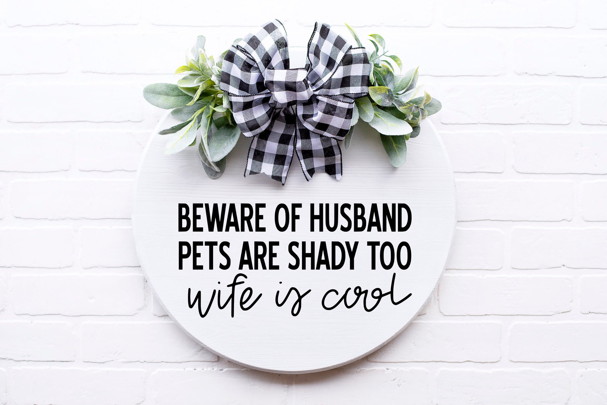 Funny Door Hanger SVG Door Hanger Svg Round Wood Sign Svg Etsy