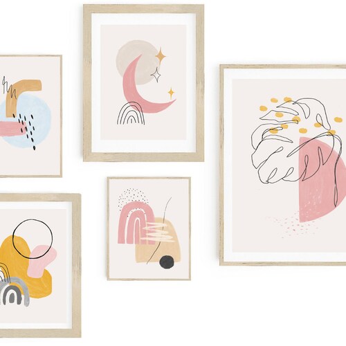 Pastel Color Wall Gallery Printable Wall Art Nursery Room Etsy