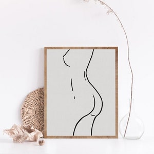 Minimal Line Art Arte Parete Stampabile Poster Di Tette Etsy