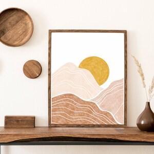 Abstract Landscape Print, Printable Wall Art, Neutral Art Print, Boho ...