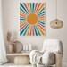 Retro Sunburst Print, Printable Wall Art, Abstract Sun Poster, Colorful Digital Print, Boho Nursery Print, Kids Room Print, Neutral Wall Art