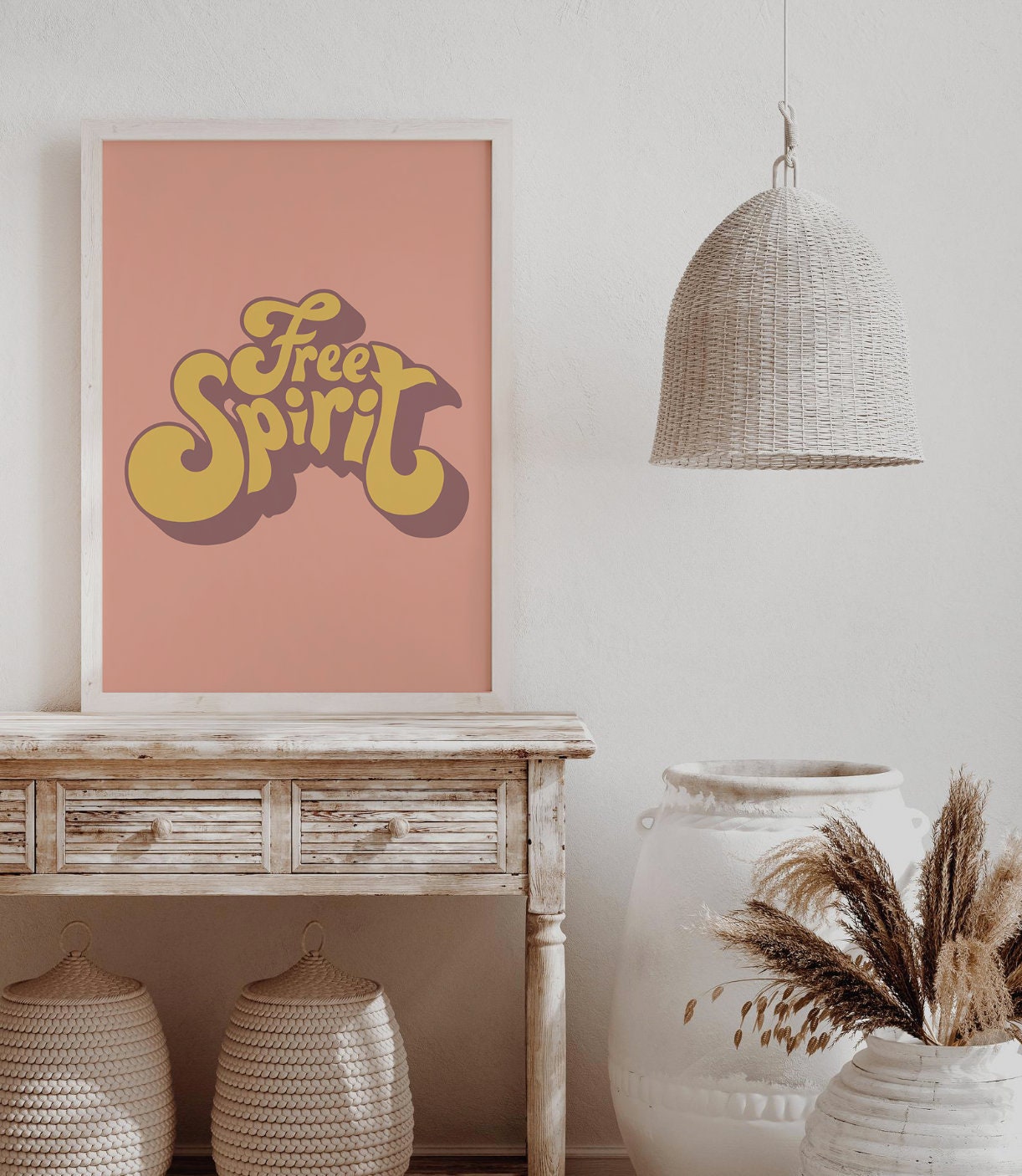 Free Spirit Wall Art Retro Wall Art Bohemian Print Etsy