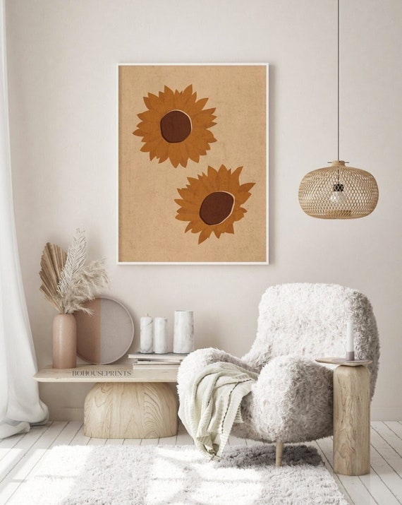 Sunflower Print Printable Wall Art Botanical Print Instant - Etsy