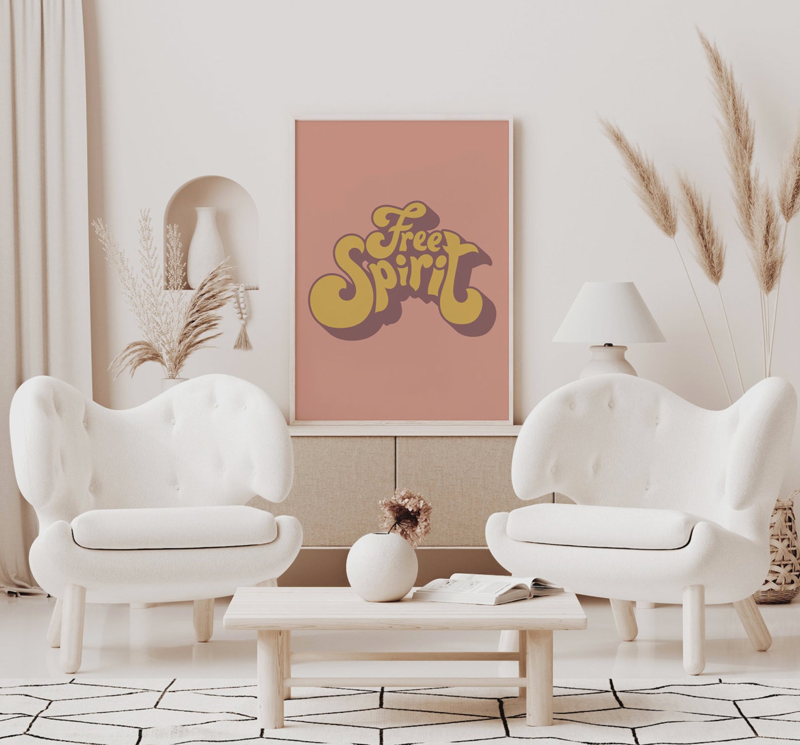 Free Spirit Wall Art Retro Wall Art Bohemian Print Etsy