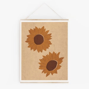 Sunflower Print, Printable Wall Art, Botanical Print, Instant Download ...