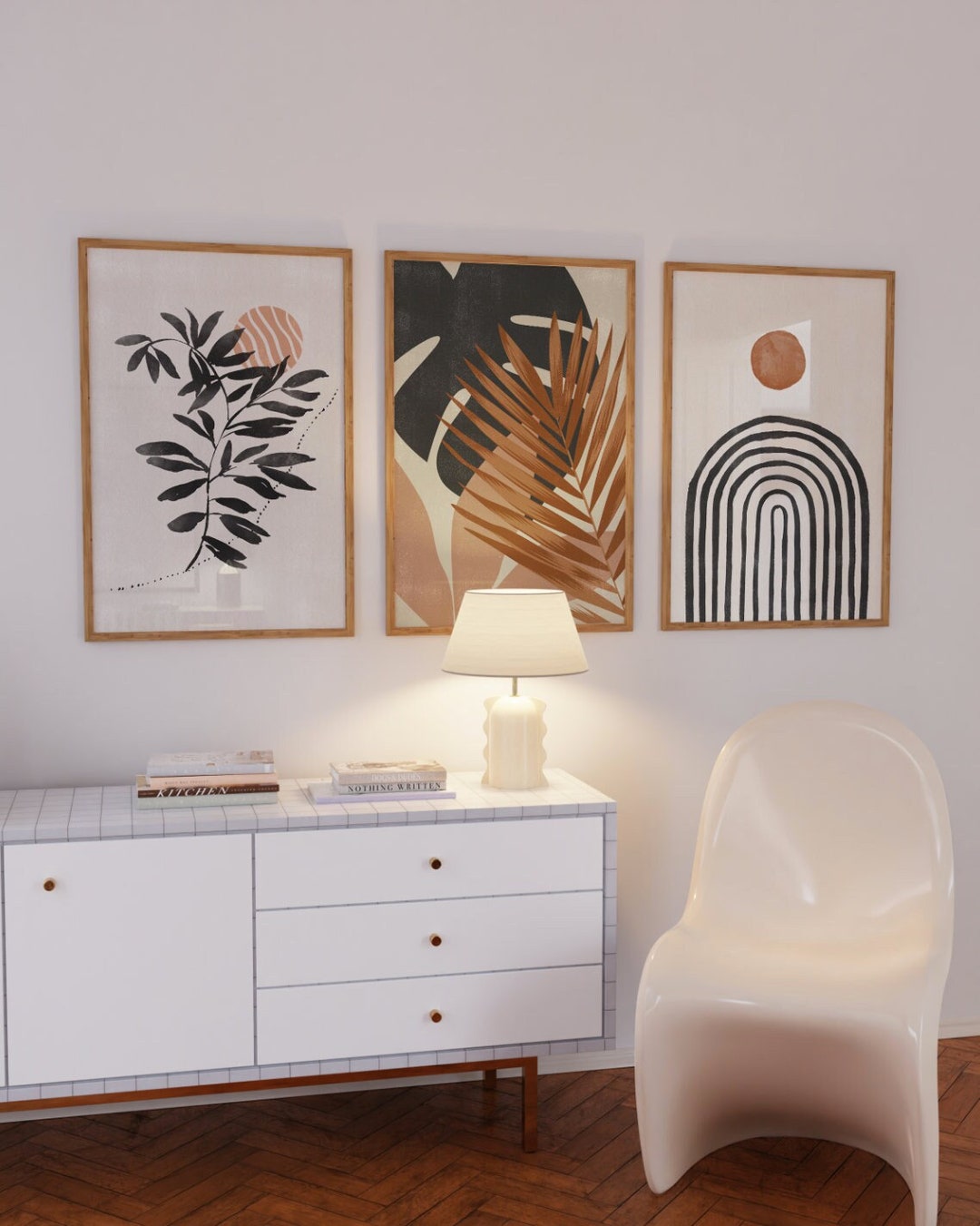 Boho Prints Set of 3 Trendy Printable Wall Art Scandinavian - Etsy