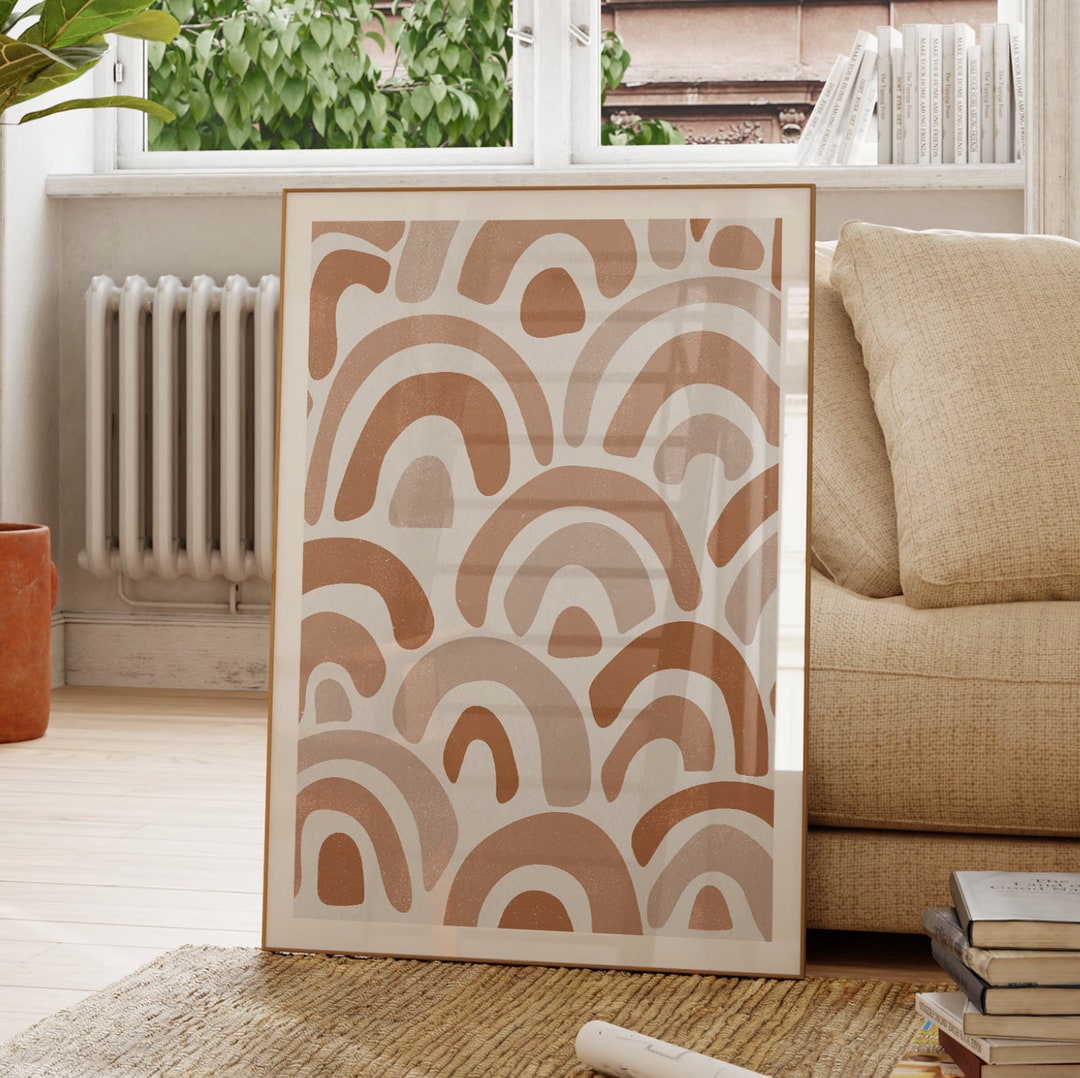 Abstract Rainbow Printable Wall Art Digital Print Neutral Wall Art Boho ...
