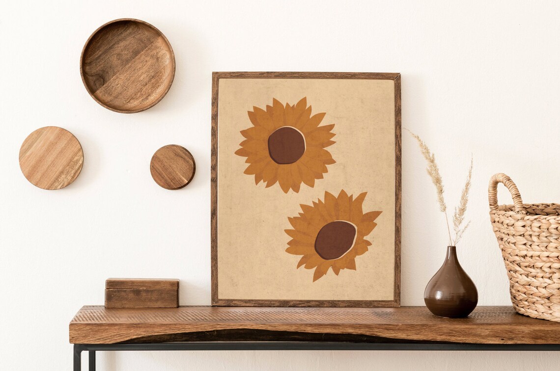 Sunflower Print Printable Wall Art Botanical Print Instant - Etsy