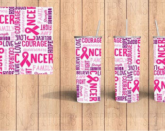 Cancer Text | Sublimation | Ready To Press |  Tumbler Wrap Transfer |  20 oz. | Straight Tumbler Transfer | NOT A DIGITAL PRINT