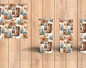 Desert Boots | Sublimation | Ready To Press |  Tumbler Wrap Transfer |  20 oz. | Straight Tumbler Transfer | NOT A DIGITAL PRINT