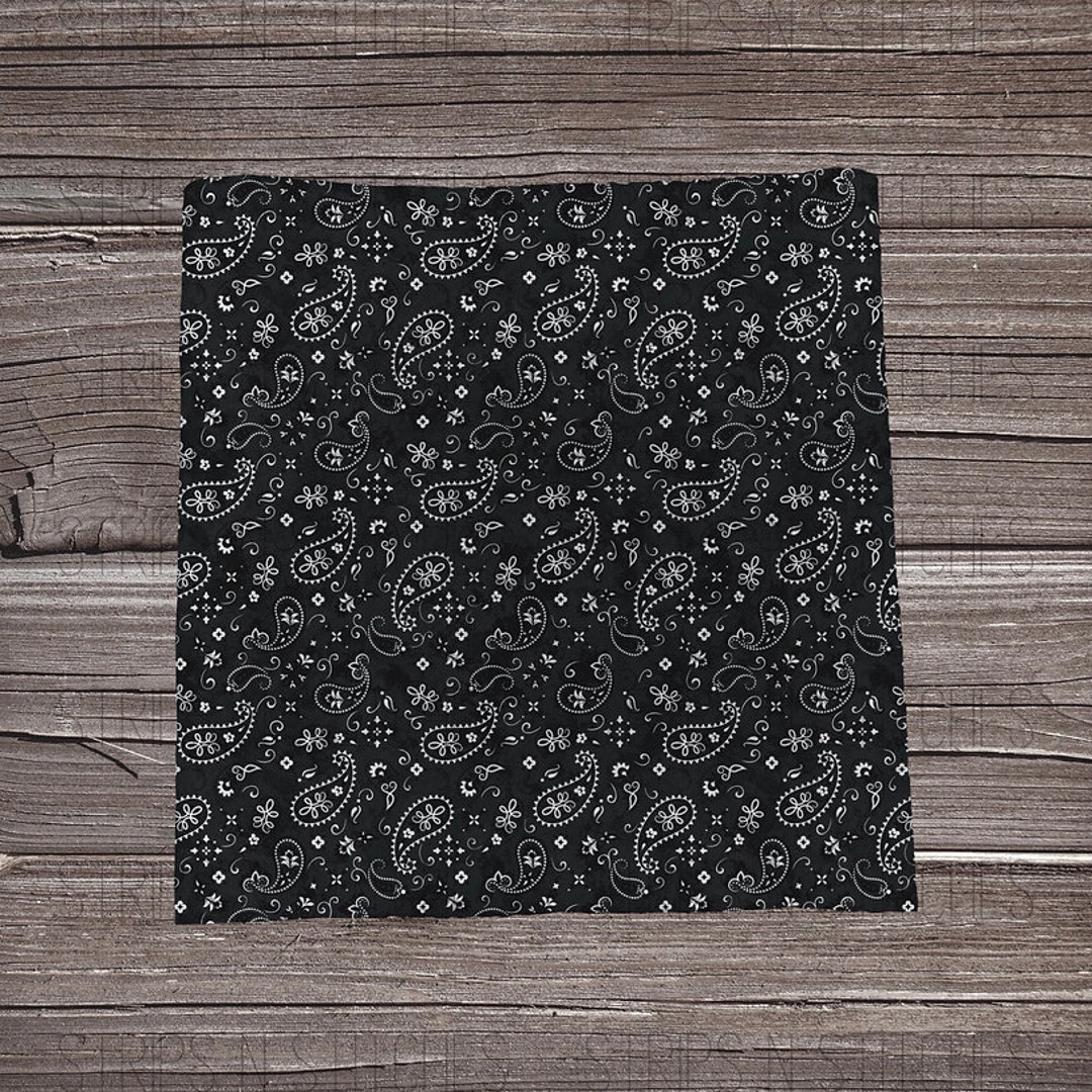 Black Bandana Bullet Fabric Strip Bow Making Scrunchie Shop More Prints