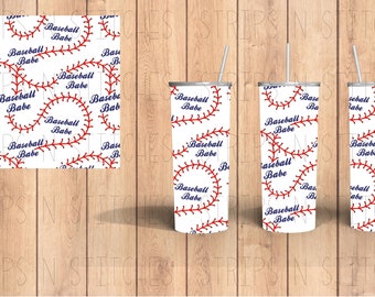 Baseball Babe | Sublimation | Ready To Press |  Tumbler Wrap Transfer |  20 oz. | Straight Tumbler Transfer | NOT A DIGITAL PRINT