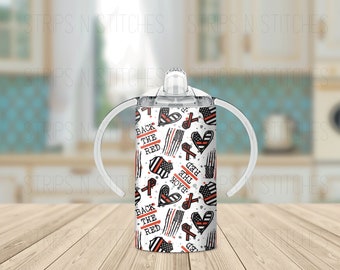 Back the Red - Grow with Me Sippy Cup Tumbler, Sublimation Tumbler, Kids Tumbler, Stainless Steel Tumbler, Convertible Tumbler
