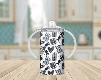 Back the Blue - Grow with Me Sippy Cup Tumbler, Sublimation Tumbler, Kids Tumbler, Stainless Steel Tumbler, Convertible Tumbler