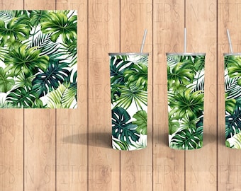 Plant Leaves | Sublimation | Ready To Press |  Tumbler Wrap Transfer |  20 oz. | Straight Tumbler Transfer | NOT A DIGITAL PRINT