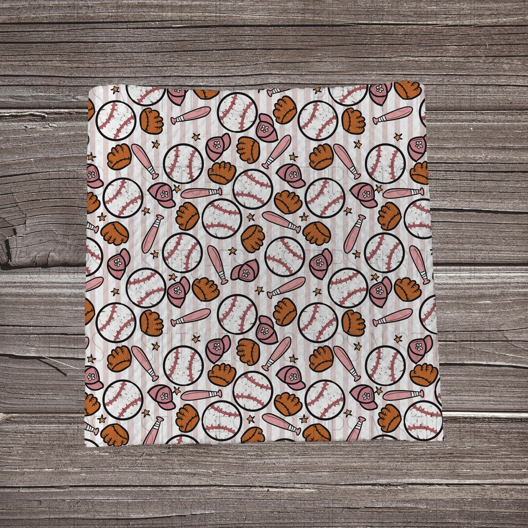 Pink Baseball Pattern Pink Baseball | Bullet Fabric Strip | Bow Making | Scrunchie | Shop ...