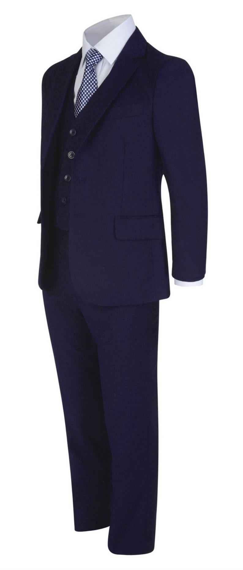 Boys Formal 5 Piece Navy Blue Suit Page Boy Wedding Ages 1 Etsy