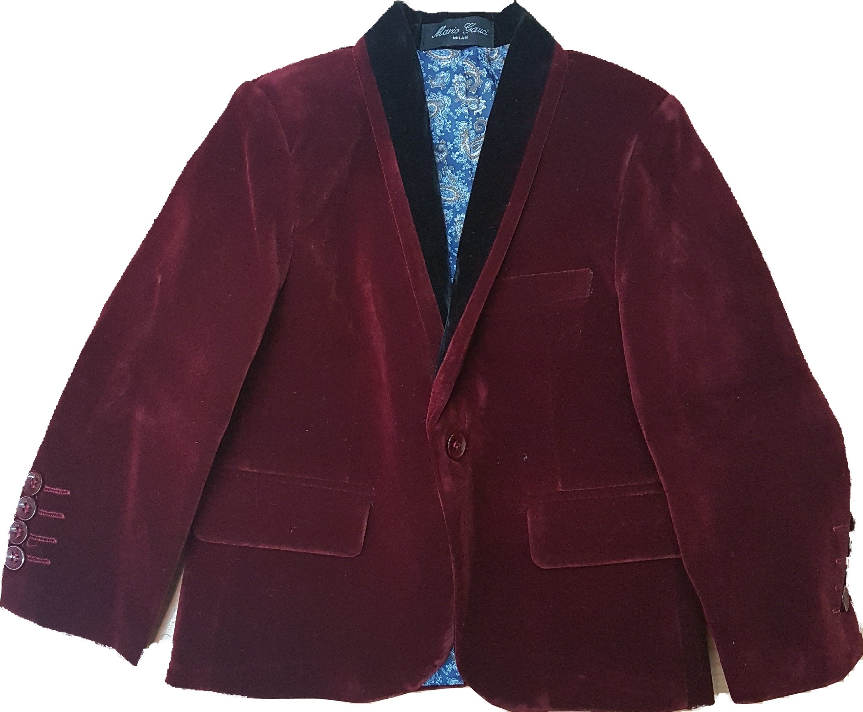 Boys Kids Velvet Blazer Jacket Wine Maroon Red with Black Etsy
