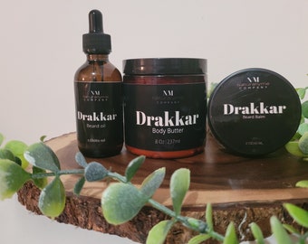 Men's Grooming Geschenk Set, Drakkar Scented Bartöl Balsam & Körperbutter