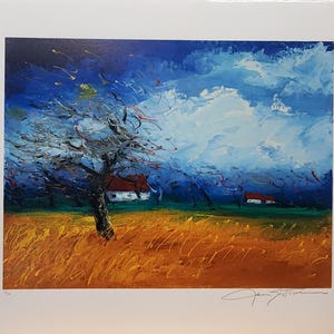 JAMES SCOPPETTONE Limitowana edycja serigrafii Pole zboża PODPISANE